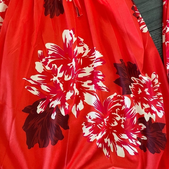 Boho Orange Floral Print Bell Sleeve Romper - Picture 7 of 7